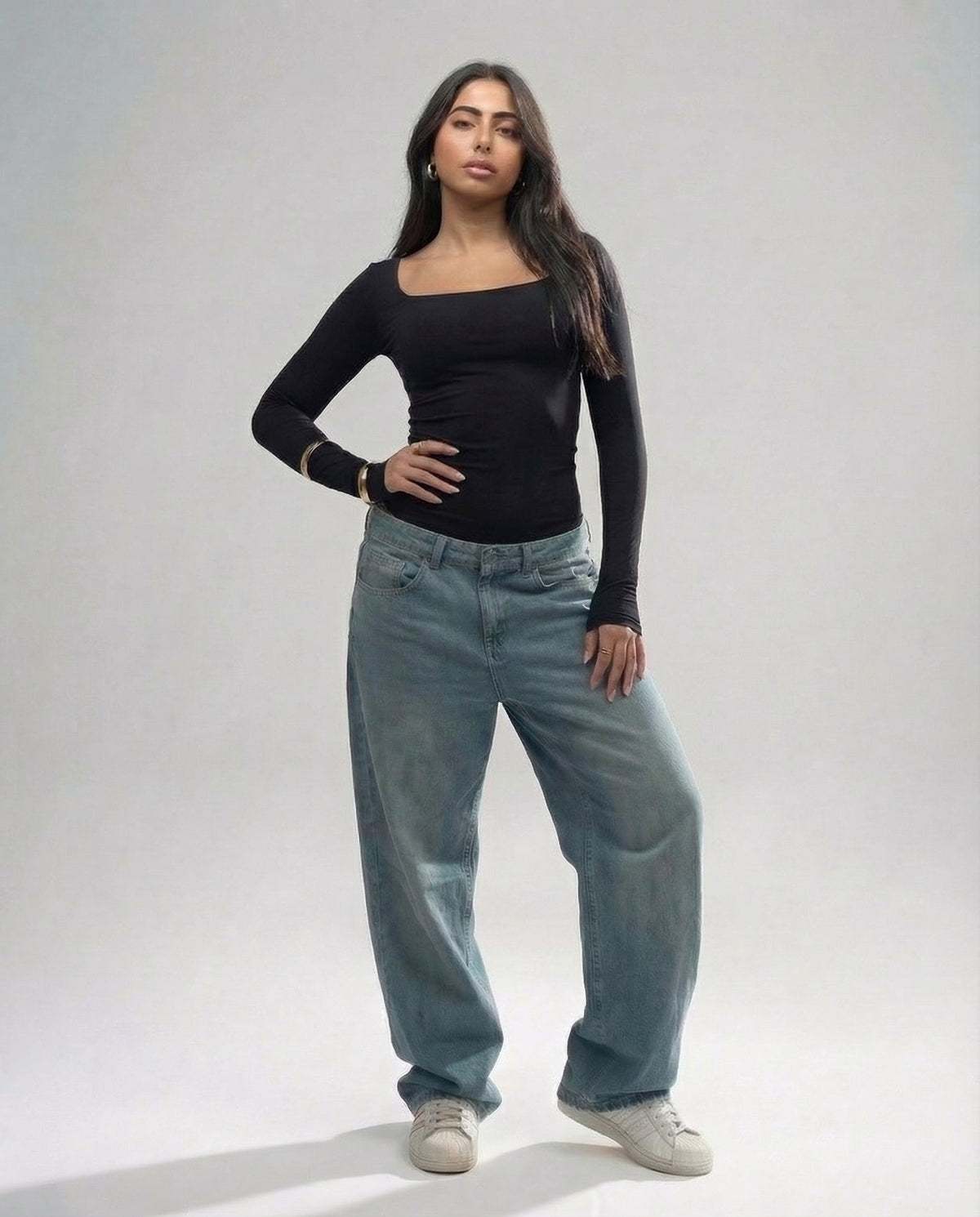 Square Neck Full Sleeve Bodysuit