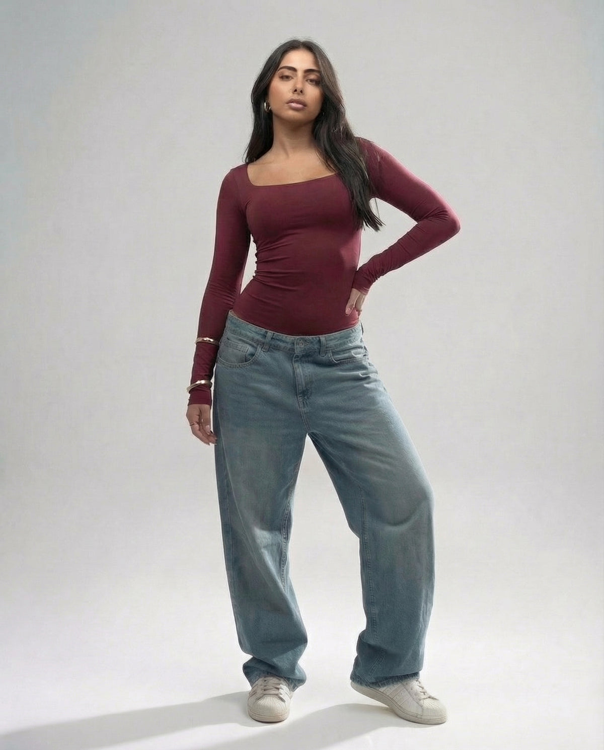 Square Neck Full Sleeve Bodysuit