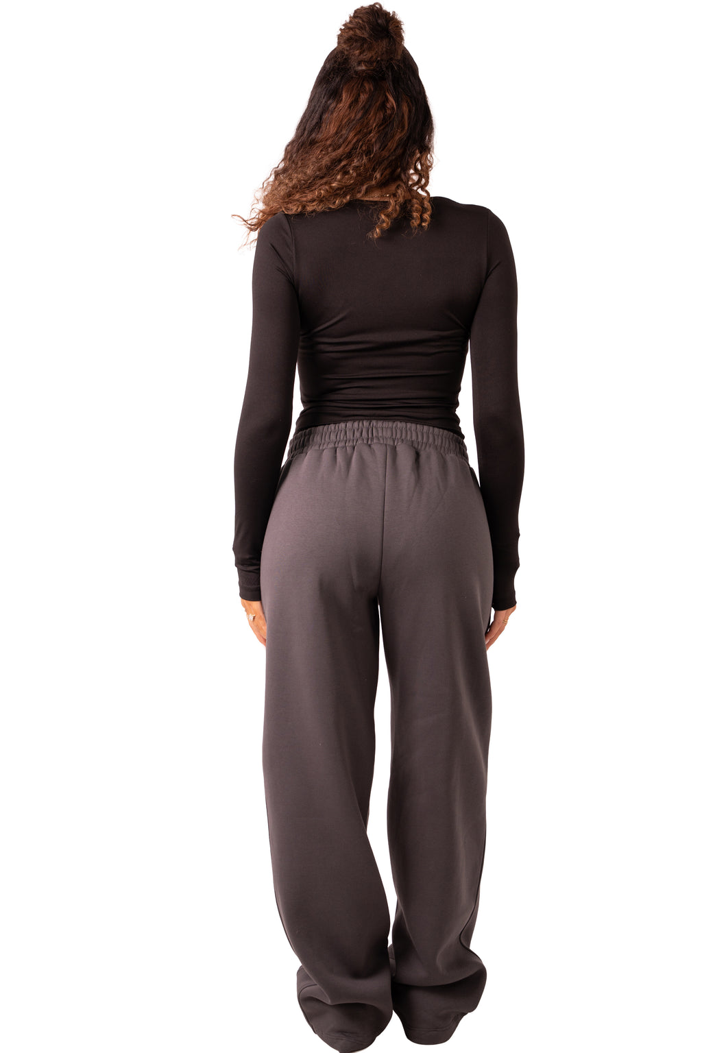 Straight Leg Sweat Pants - Dark Grey