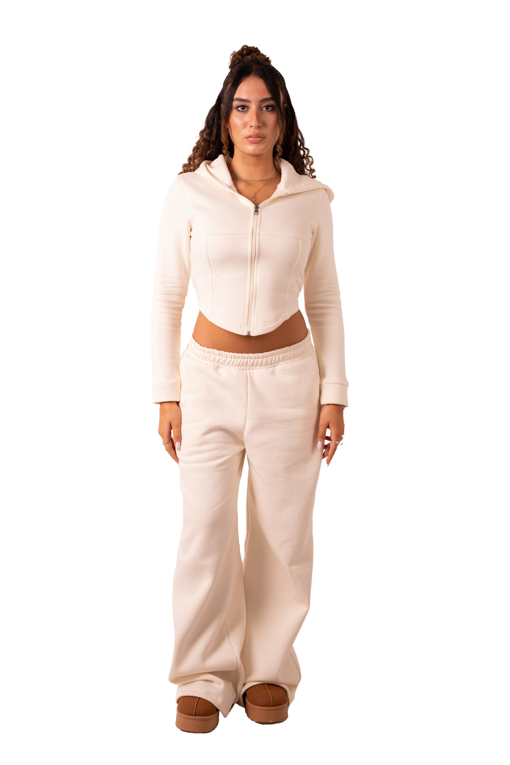 Wide Leg Sweat Pants - Off White