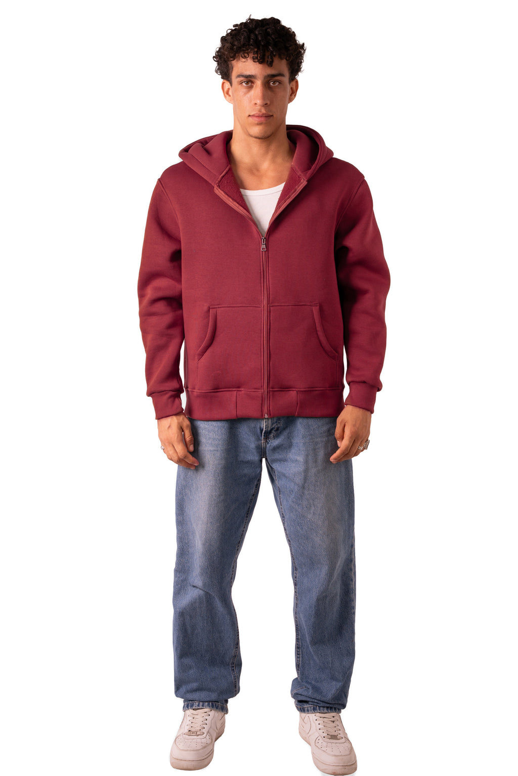Zip Up Jacket - Burgundy